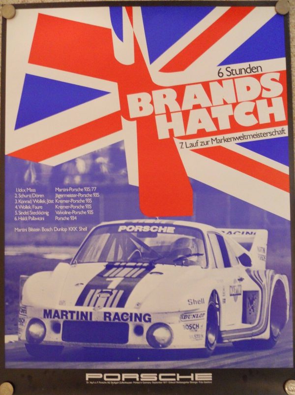 1977 Porsche Brands Hatch factory poster