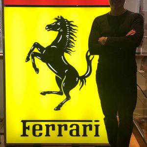 2000s Ferrari dealer sign - illuminated - oversized