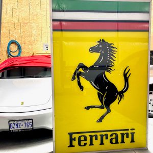 2000s Ferrari dealer sign - illuminated - oversized