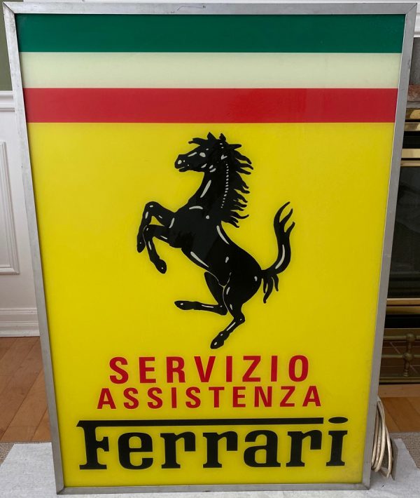 1970s-1980s Ferrari dealer service sign - illuminated