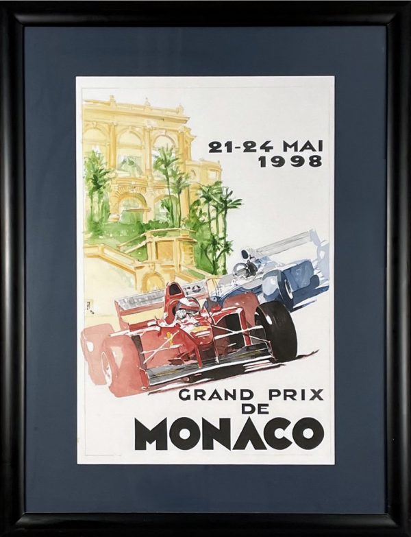 1998 Monaco GP original poster artwork