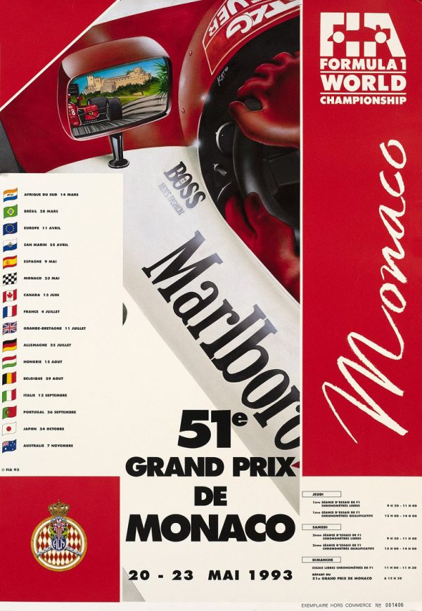 1993 Monaco GP original poster