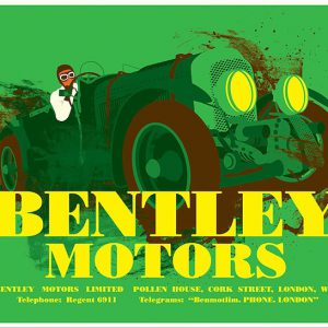 1930 Bentley retro advertising poster print