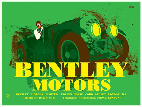 1930 Bentley retro advertising poster print