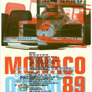 1989 Monaco Grand Prix celebration poster print