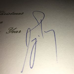1989 Ayrton Senna personal signed greeting card