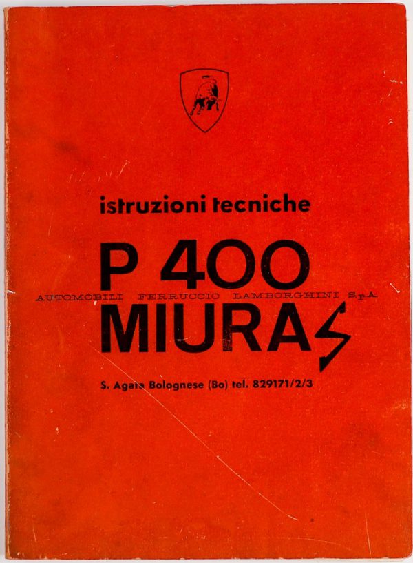 1968 -1971 Lamborghini Miura S workshop manual