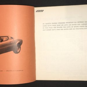 1974-5 Lancia Stratos spare parts manual