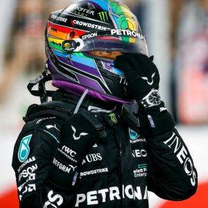 2021 Lewis Hamilton Mercedes GP Qatar GP gloves & balaclava