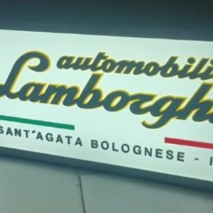 1980s Lamborghini illuminated sign
