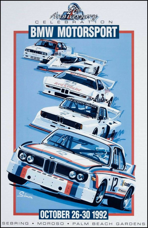 1992 BMW Motorsport 20th Anniversary Celebration event poster