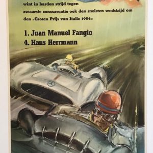 1954 Italian GP Mercedes Factory success poster - Dutch