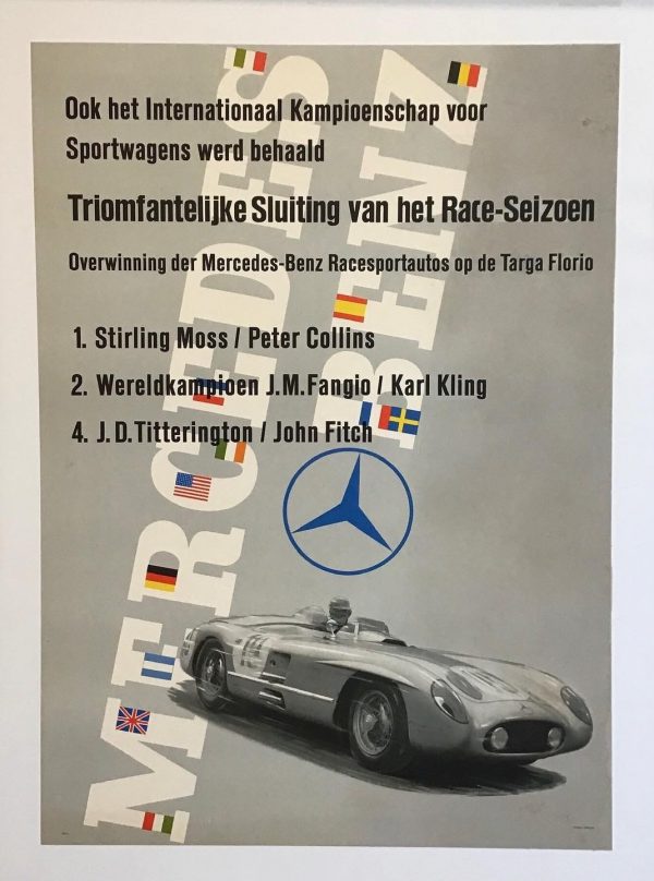 1955 Targa Florio Mercedes Factory success poster - Dutch