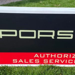 1980s Porsche dealer sales service & parts sign