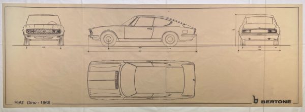1966 Fiat Dino Bertone factory blueprint