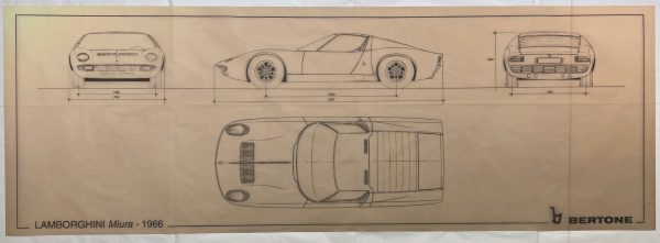 1966 Lamborghini Miura Bertone factory blueprint