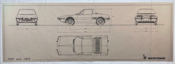 1972 Fiat X1/9 Bertone factory blueprint