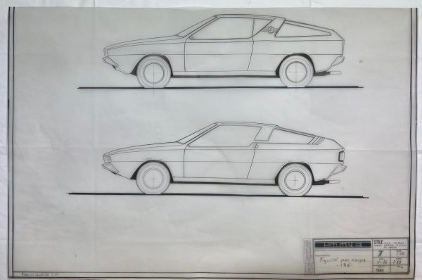 1974 Fiat 136 Coupe Bertone factory blueprint