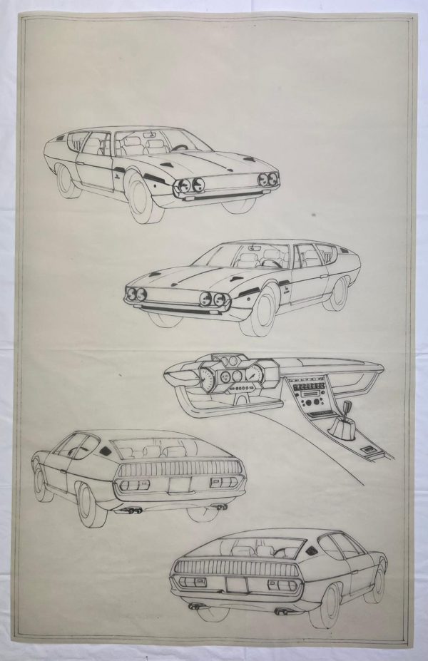 1968 Lamborghini Espada Bertone factory blueprint