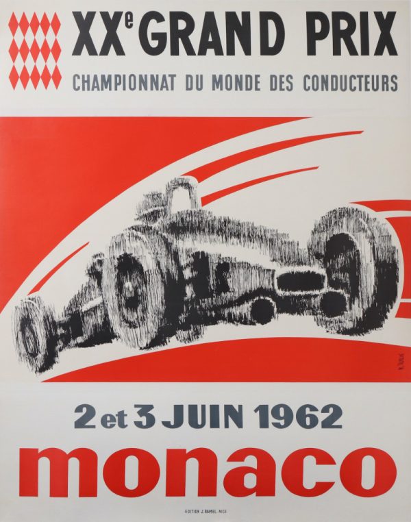 1962 Monaco GP original poster