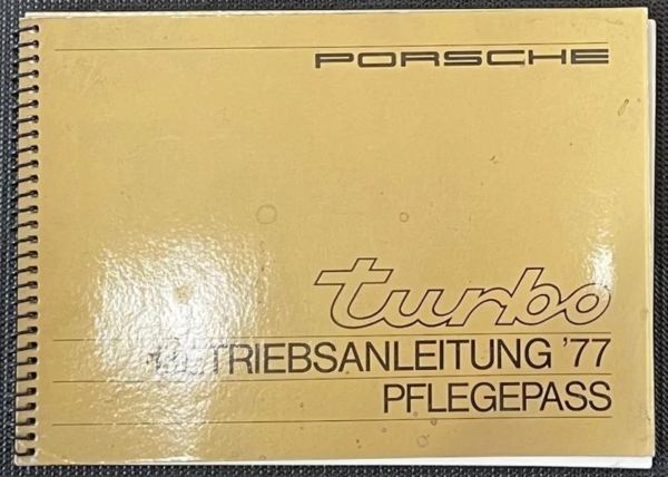 77PorscheTurboGermanManual